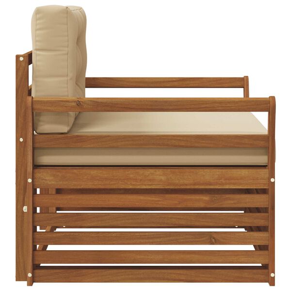 vidaXL Utomhussoffset Massivt akaciatr&auml; och polyester Naturf&auml;rg