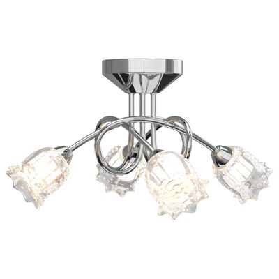vidaXL Taklampa med lampskärmar i glas för 4 G9 LED-lampor
