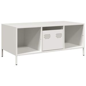 vidaXL Soffbord vit 101,5x50x43,5 cm kallvalsat st&aring;l