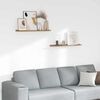 vidaXL V&auml;gg hylla med hylla 2 pcs Brun 80 x 9 x 3 cm Konstruerat tr&auml;