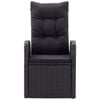 vidaXL Matgrupp för trädgården med dynor 7 delar svart