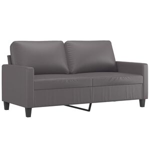vidaXL 2-sitssoffa gr&aring; 140 cm konstl&auml;der