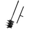 vidaXL Jordborr med handtag 250 mm st&aring;l svart