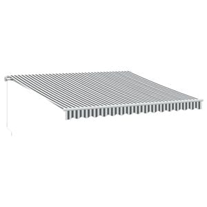 vidaXL Markis manuellt inf&auml;llbar med LEDs antracit och vit 400x350 cm