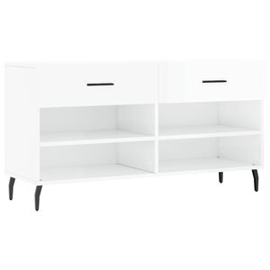 vidaXL Skob&auml;nk vit h&ouml;gglans 102x35x55 cm konstruerat tr&auml;