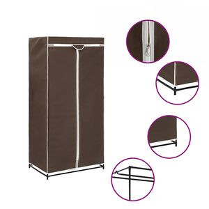 vidaXL Garderob brun 75x50x160 cm