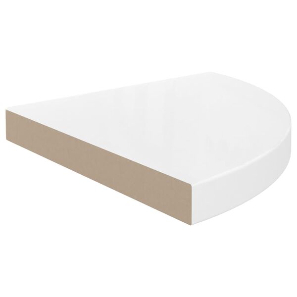 vidaXL Svävande hörnhyllor 2 st vit högglans 35x35x3,8 cm MDF