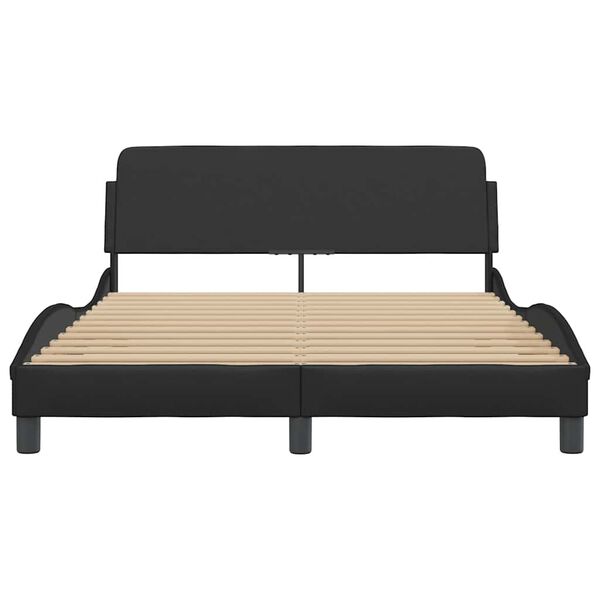 vidaXL Bed Frame "Dover" Black 140x200 cm Faux Leather