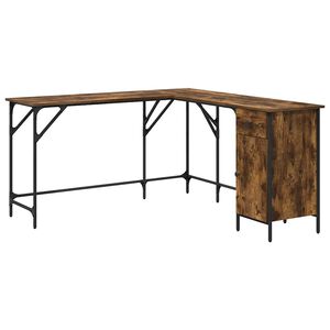 vidaXL Skrivbord r&ouml;kf&auml;rgad ek 141x141x75 cm konstruerat tr&auml;