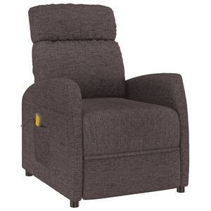 vidaXL Massagef&aring;t&ouml;lj m&ouml;rkbrun tyg