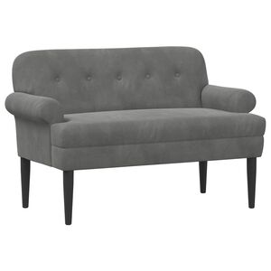 vidaXL Loveseat med knapprapport M&ouml;rkgr&aring; 120 x 66 x 78 cm Sammet