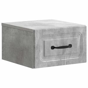 vidaXL V&auml;ggmonterat S&auml;ngbord med l&aring;da Betonggr&aring; 34,5 x 33 x 20 cm