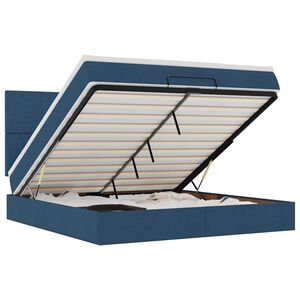 vidaXL Ottoman s&auml;ngram med madrass bl&aring; 160x200 cm tyg