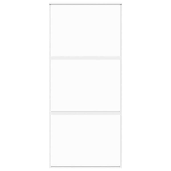 vidaXL Skjutdörr vit 90x205 cm härdat glas och aluminium