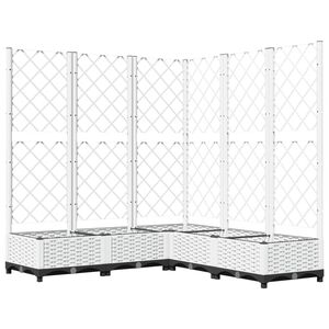 vidaXL Odlingsl&aring;da med spalj&eacute; vit 120x120x121,5 cm PP