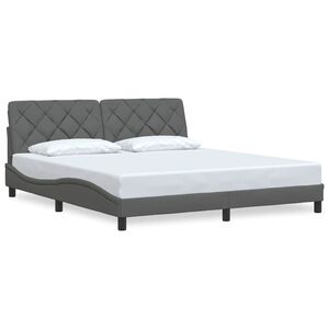 vidaXL Bed Frame without Mattress Dark Grey 180x200 cm Fabric