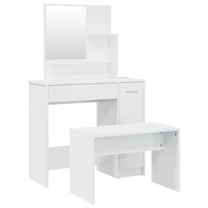 vidaXL Sminkbord set vit h&ouml;gglans 86,5x35x136 cm