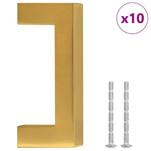 vidaXL Sk&aring;phandtag 10 st guld 64 mm rostfritt st&aring;l