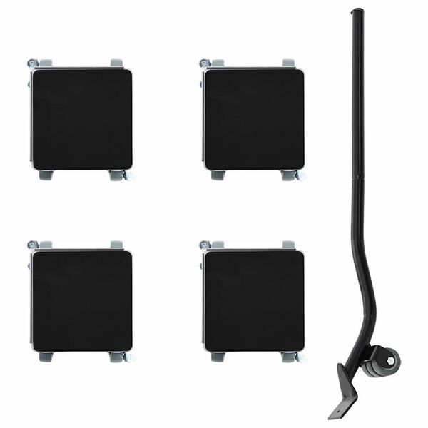 vidaXL M&ouml;belhjul 4 st med lyftare 13,5x13,5x6 cm st&aring;l 1300 kg