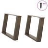 vidaXL Soffbordsben U-formade 2 st naturst&aring;l 70x(42-43) cm st&aring;l