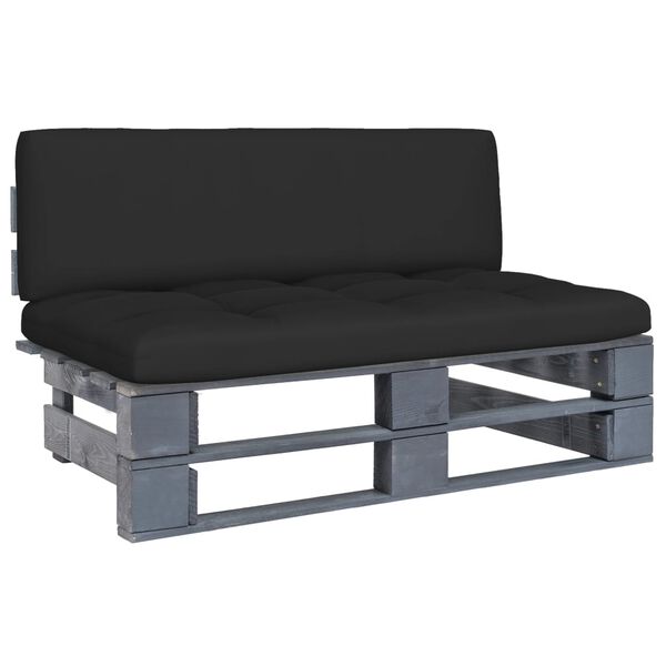 vidaXL Mittensektion till pallsoffa gr&aring; impregnerad furu