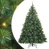vidaXL Konstgjord julgran med 300 LED-lampor Gr&ouml;n 240 cm PE och PVC