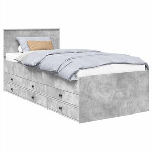 vidaXL S&auml;ngsoffa Betonggr&aring; och Svart 100 x 200 cm Konstruerat tr&auml;