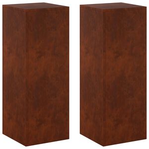 vidaXL V&auml;xtst&auml;ll 2 pcs Rostig 30 x 30 x 80 cm V&auml;derbest&auml;ndig st&aring;l