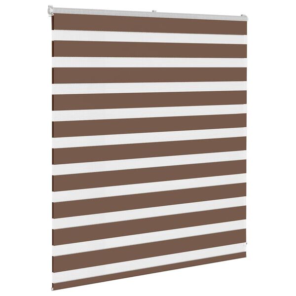 vidaXL Rullgardin zebra brun 125x100 cm tyg bredd 120,9 cm polyester