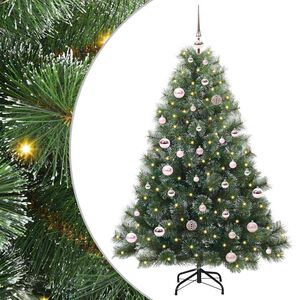 vidaXL Konstgjord julgran med 150 LED-lampor Gr&ouml;n 150 cm PE och PVC