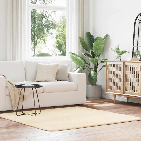 vidaXL Ryamatta med l&aring;ng lugg NAVARRA gr&auml;ddvit 160x160 cm polyester