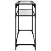 vidaXL Konsolbord med transparent glasskiva 98x35x81 cm stål