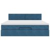 vidaXL Ottoman sängram med madrass mörkblå 180x200 cm sammet