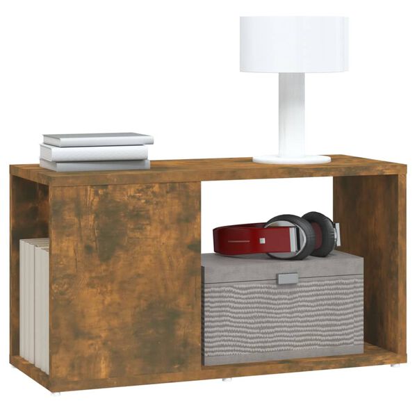 vidaXL Tv-bänk rökfärgad ek 60x24x32cm konstruerat trä