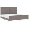 vidaXL S&auml;ngram med huvudgavel Taupe 200 x 200 cm tyg