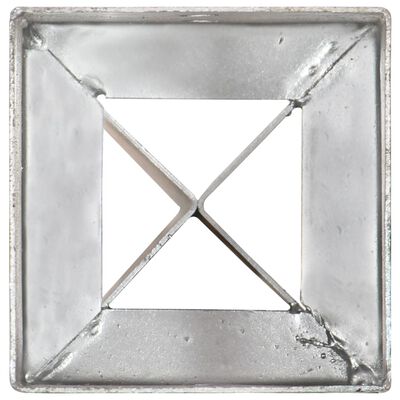 vidaXL Jordspett 6 st silver 10x10x91 cm galvaniserat stål