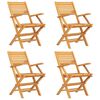 vidaXL Hopf&auml;llbara stolar 4 st 55x62x90 cm massivt tr&auml; i teak