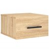 vidaXL V&auml;ggmonterat s&auml;ngbord sonoma-ek 35x35x20 cm