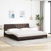 vidaXL Bed with Mattress "Hanko" Dark Brown 200x200 cm Fabric