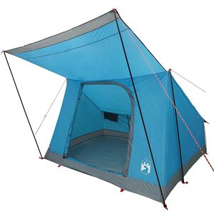 vidaXL Campingt&auml;lt med tak med lagring Bl&aring; 223 x 163 x 130 cm taffeta