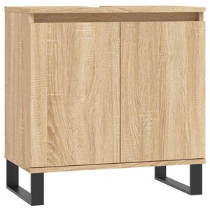 vidaXL Badrumssk&aring;p sonoma-ek 58x33x60 cm konstruerat tr&auml;