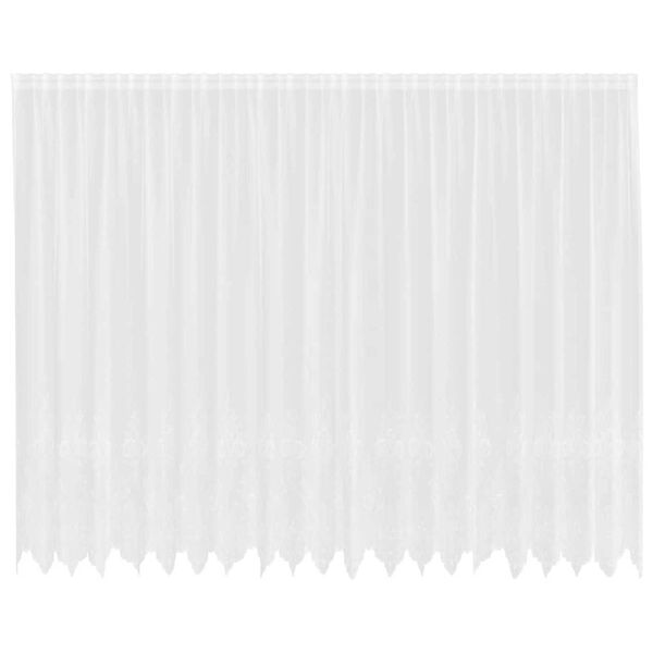 vidaXL Spetsgardin med gardiner Blommor Vit 240 x 500 cm Polyester