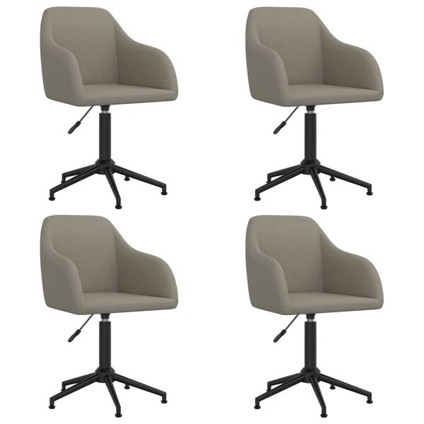 vidaXL Snurrbara matstolar 4 st gr&aring; sammet