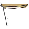 vidaXL Fristående markis manuell 450x300 cm gul/vit