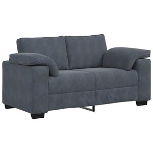 vidaXL Loveseat soffa m&ouml;rkgr&aring; 160x77x82 cm sammet