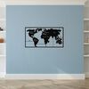 Homemania V&auml;ggdekoration World Map 90x55 cm svart metall