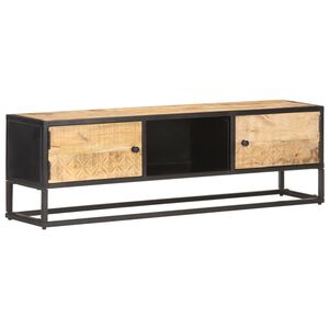 vidaXL TV-b&auml;nk med snidad d&ouml;rr 130x30x40 cm grovt mangotr&auml;