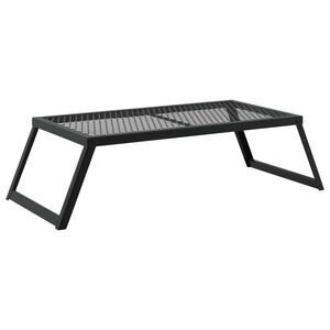 vidaXL Vikbar Campinggrill Svart 58 x 31 x 2 cm Legerat st&aring;l