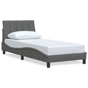 vidaXL Bed Frame without Mattress "Hanko" Dark Grey 90x190 cm Fabric