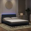 vidaXL Bed Frame with LED without Mattress "Hanko" Dark Grey 160x200 cm Velvet